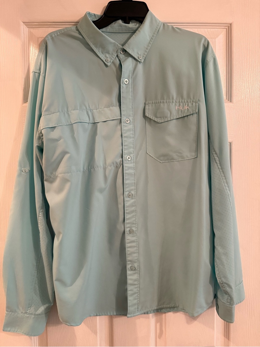 Huk Men's Seafoam Lightweight Button-Up Shirt Jacket